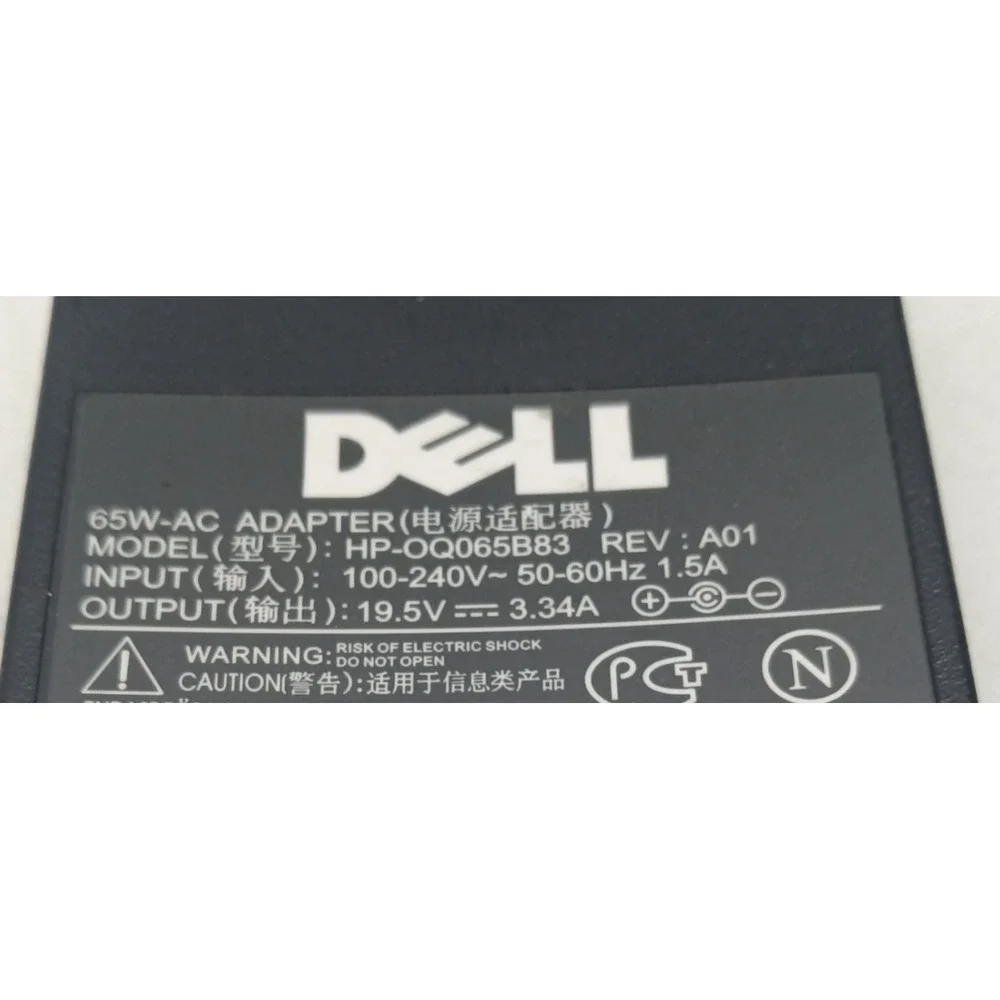 Genuine Dell Laptop Charger‎ AC Adapter Power Supply HP-OQ065B83 19.5V 3.34A 65W